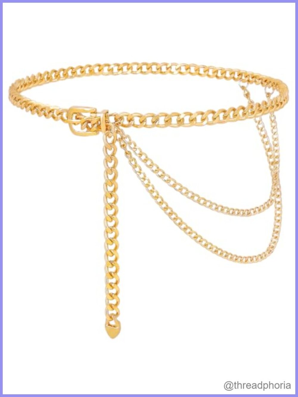 Adjustable Chunky Metal Waist Chain Belt 41 Inch Alloy Link for Jeans Dresses